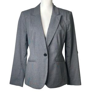 Liz Claiborne Gray Houndstooth One-Button Blazer Jacket Sz‎ 10